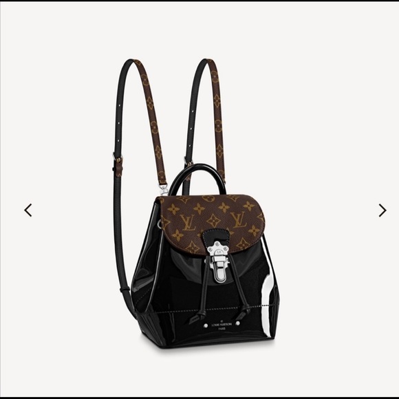 LV Mini Hot Springs Mini-Backpack in patent leather and Monogram canvas. - Picture 2 of 8